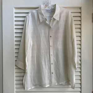 Chico Linen-Silk Shirt- ¾ Sleeve, Size 2